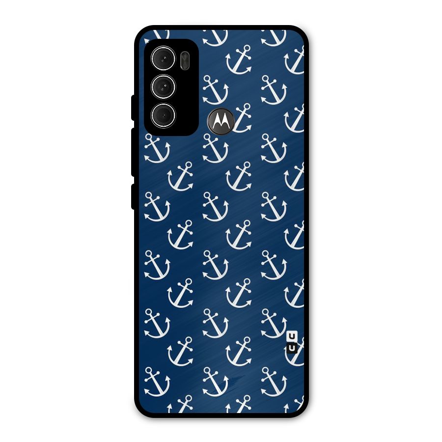 Anchor Zig Pattern Metal Back Case for Moto G60