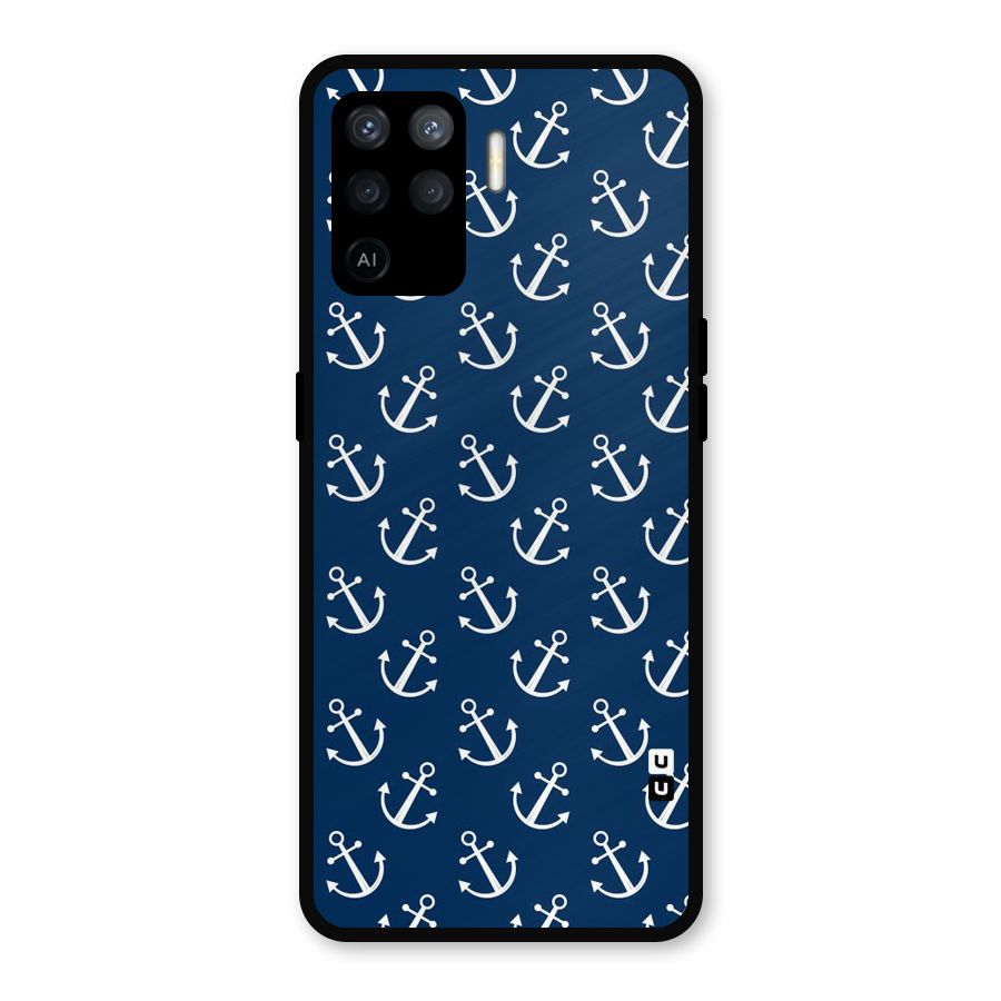 Anchor Zig Pattern Metal Back Case for Oppo F19 Pro