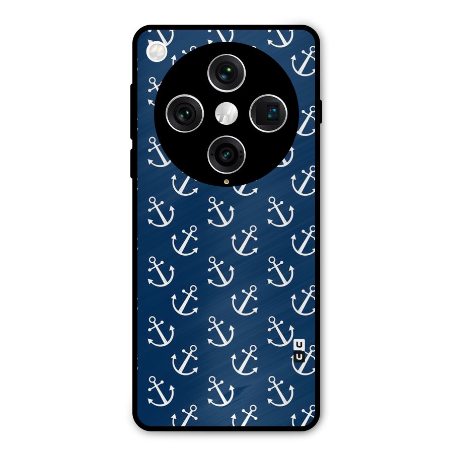Anchor Zig Pattern Metal Back Case for Oppo Find X8 Pro