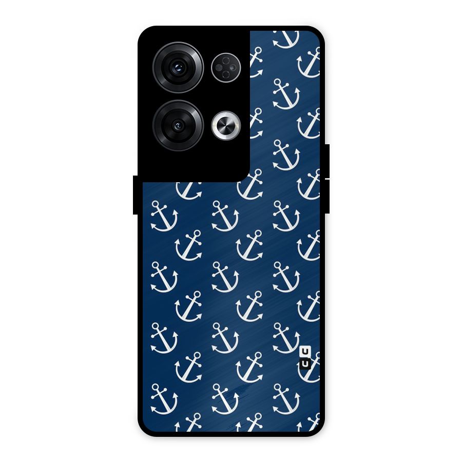 Anchor Zig Pattern Metal Back Case for Oppo Reno8 Pro 5G