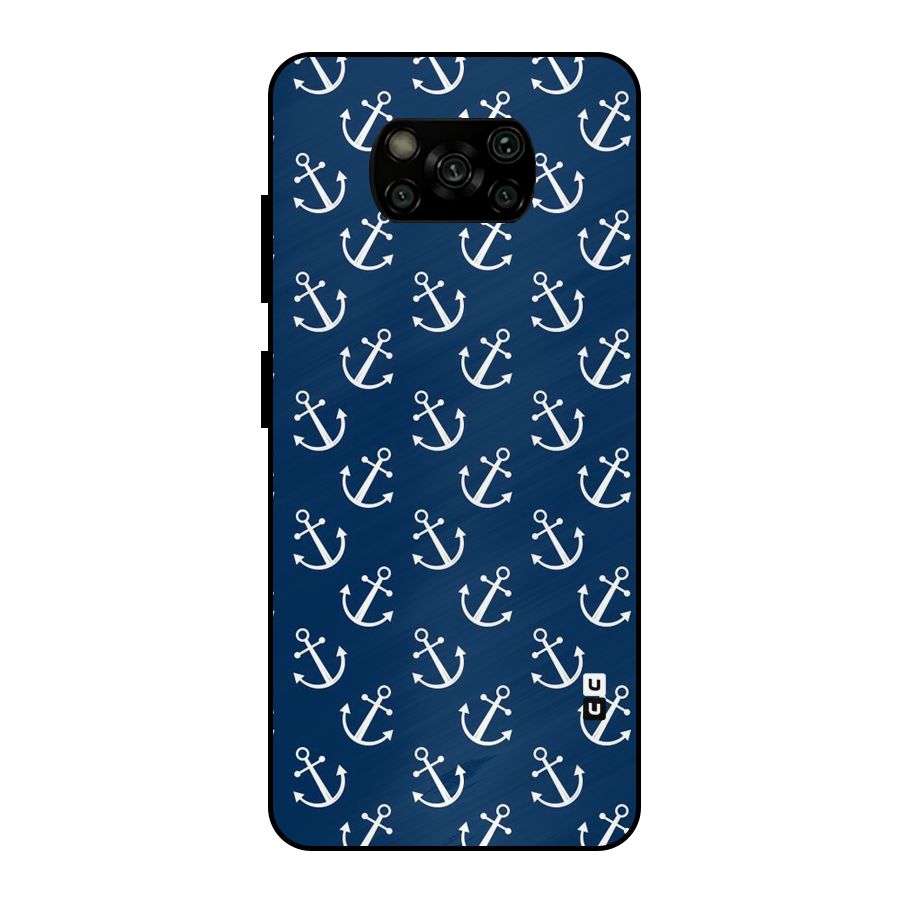 Anchor Zig Pattern Metal Back Case for Poco X3