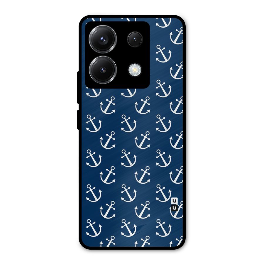 Anchor Zig Pattern Metal Back Case for Poco X6