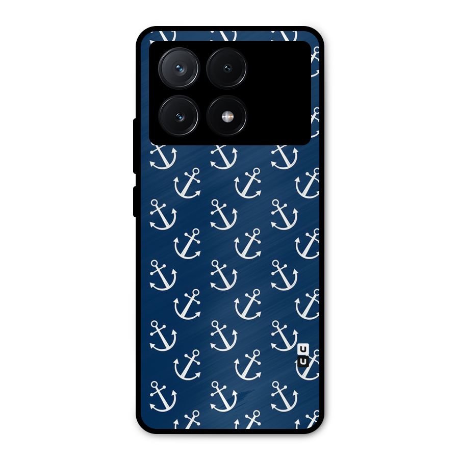 Anchor Zig Pattern Metal Back Case for Poco X6 Pro