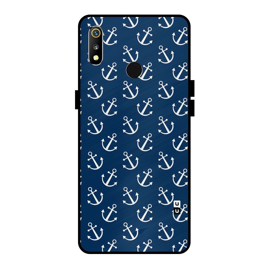 Anchor Zig Pattern Metal Back Case for Realme 3i