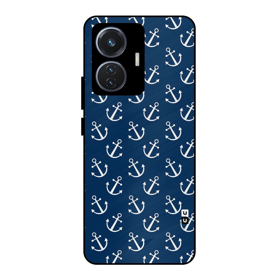 Anchor Zig Pattern Metal Back Case for Vivo T1 44W