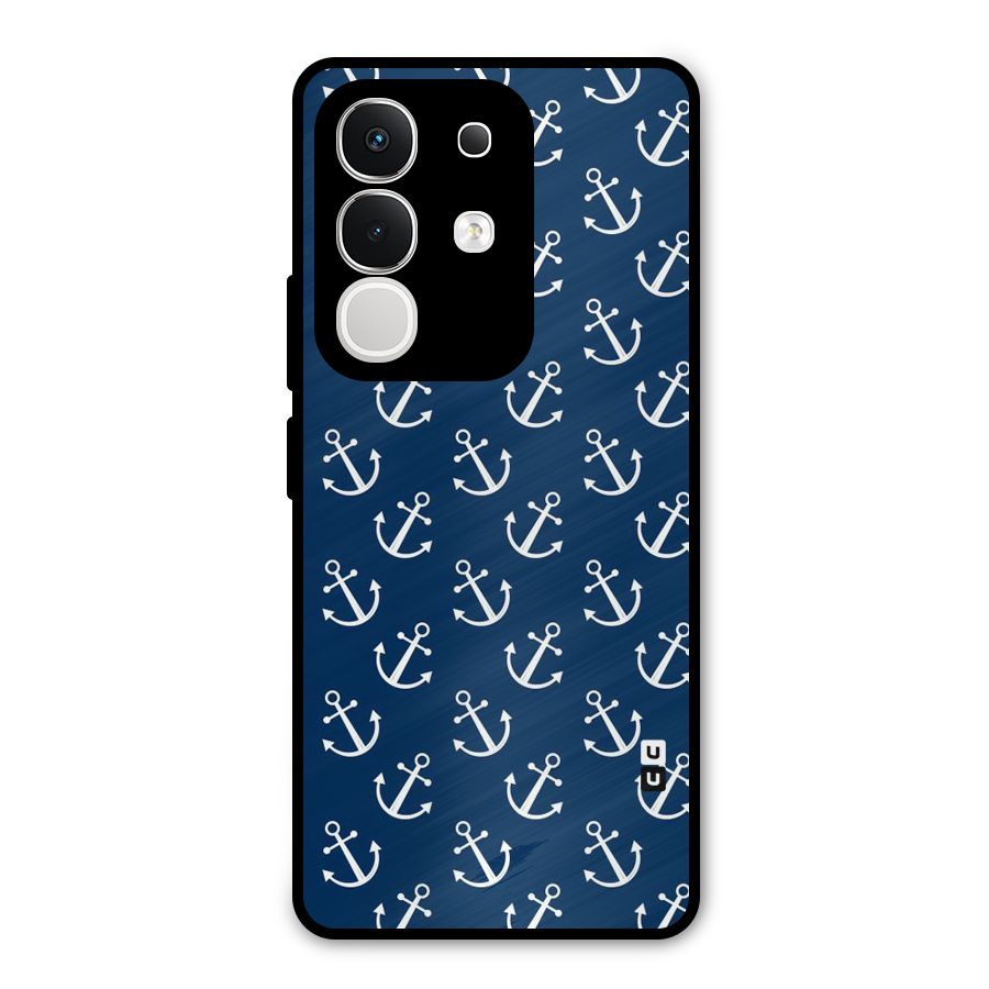 Anchor Zig Pattern Metal Back Case for Vivo T4x