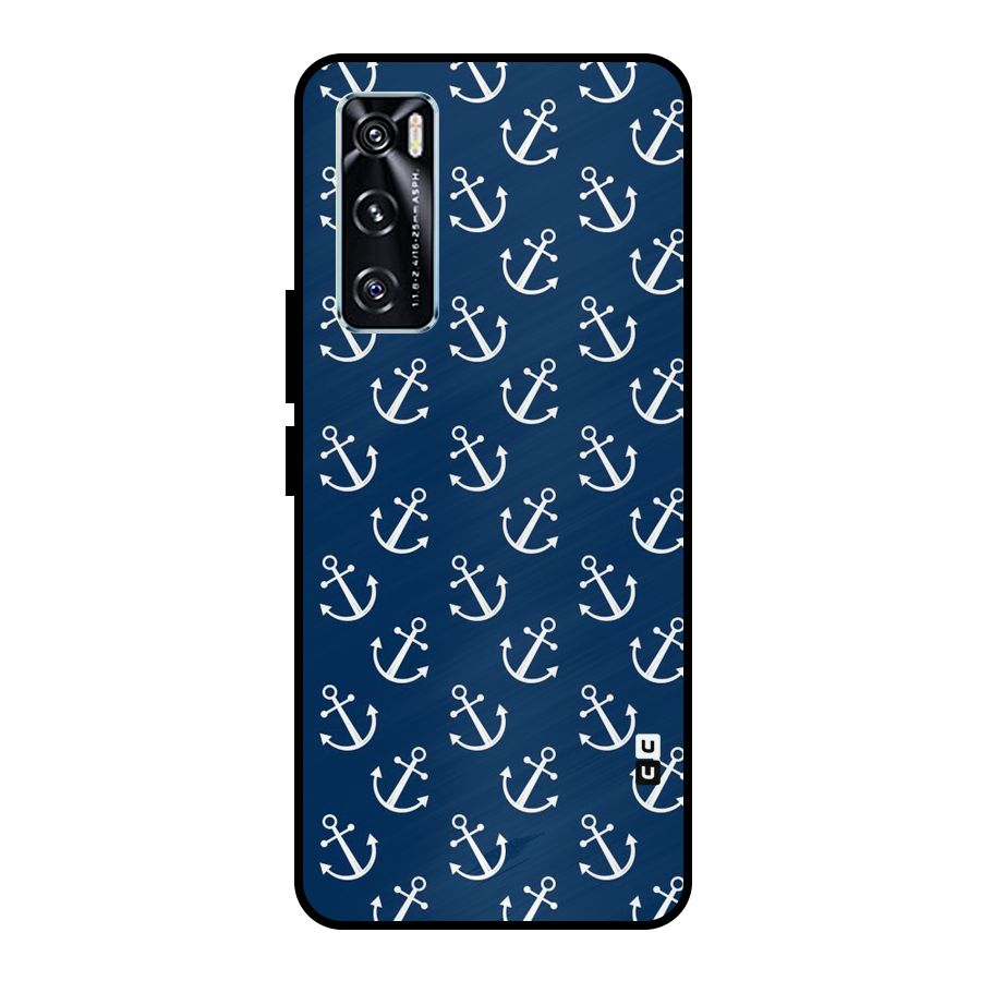 Anchor Zig Pattern Metal Back Case for Vivo V20 SE
