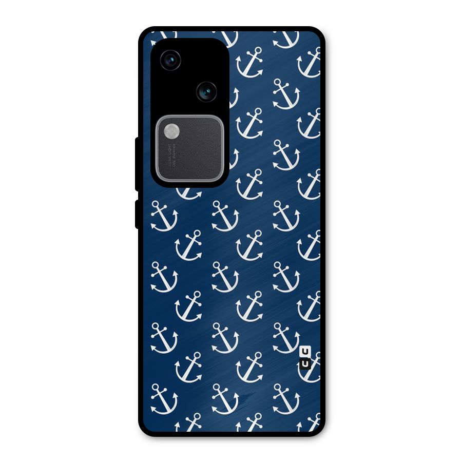 Anchor Zig Pattern Metal Back Case for Vivo V30