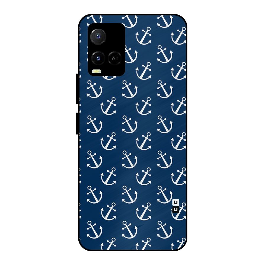 Anchor Zig Pattern Metal Back Case for Vivo Y21 2021