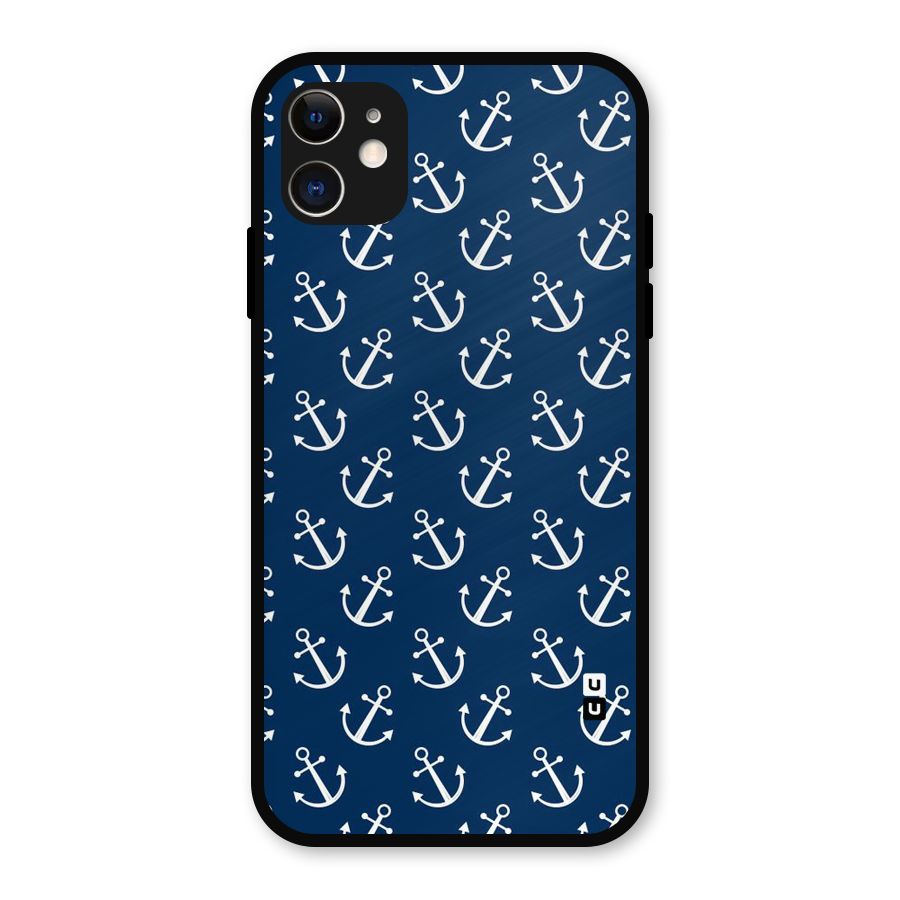 Anchor Zig Pattern Metal Back Case for iPhone 11