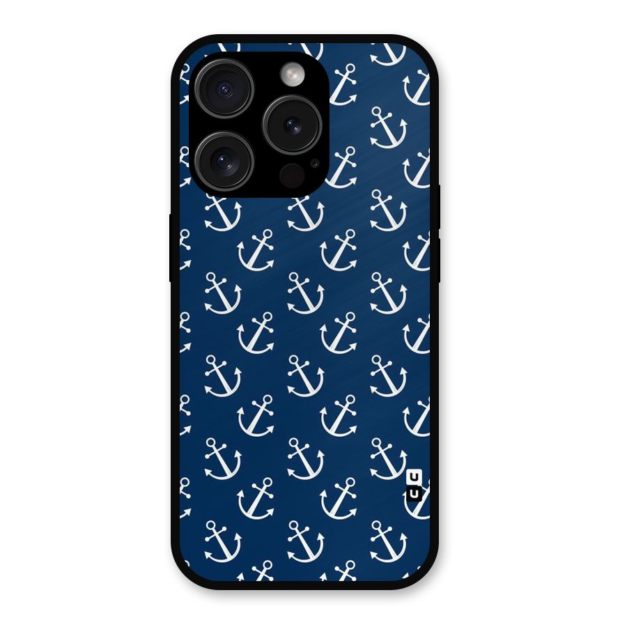 Anchor Zig Pattern Metal Back Case for iPhone 15 Pro