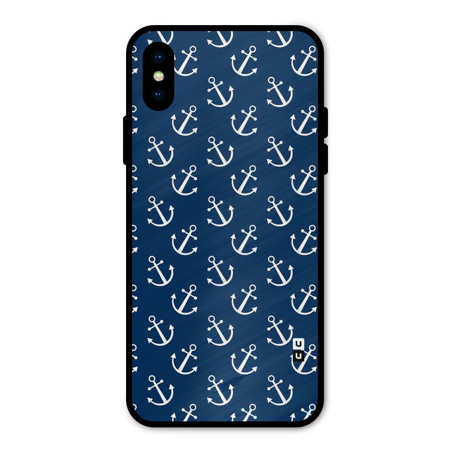 Anchor Zig Pattern Metal Back Case for iPhone XS