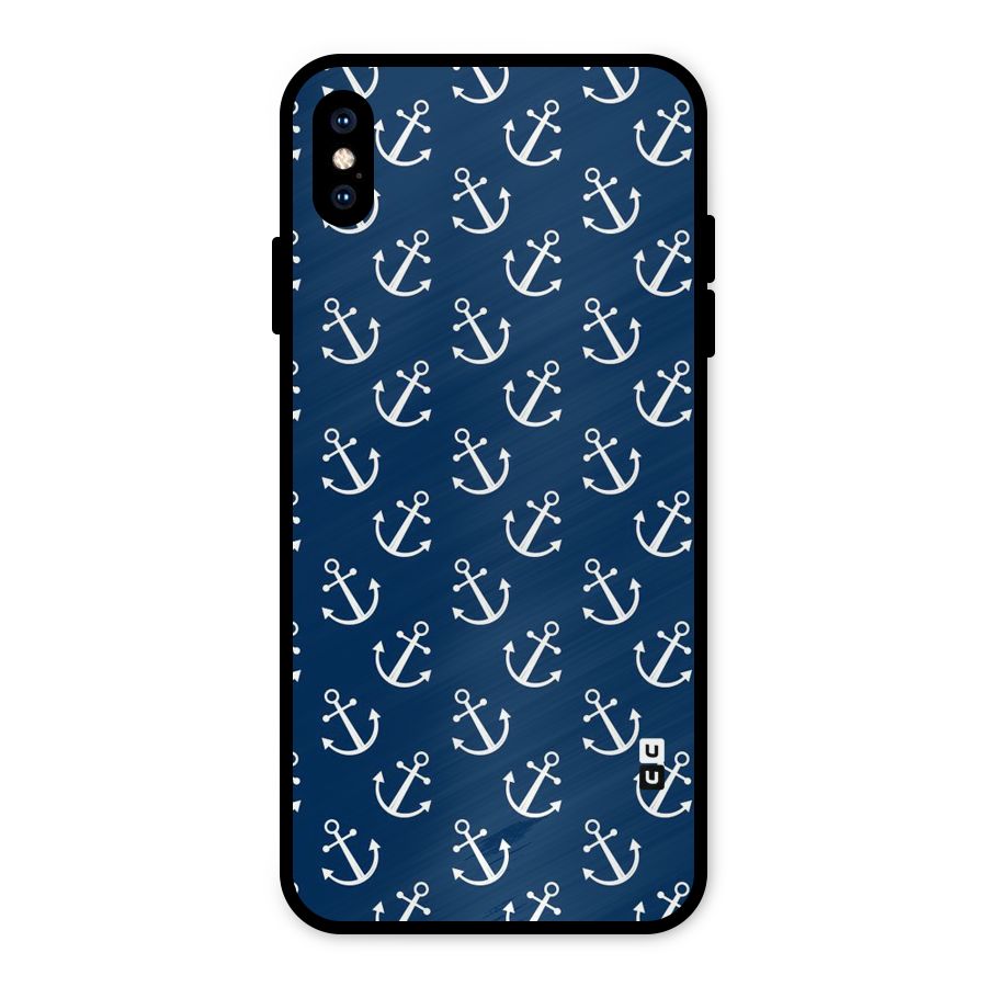 Anchor Zig Pattern Metal Back Case for iPhone XS Max