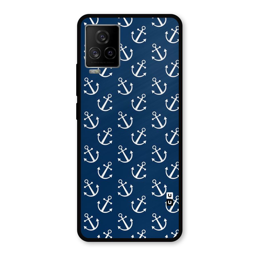 Anchor Zig Pattern Metal Back Case for iQOO 7 Legend 5G