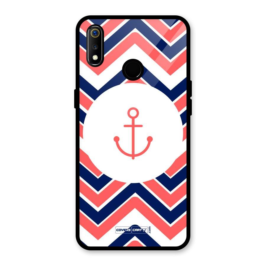 Anchor Zig Zag Glass Back Case for Realme 3i