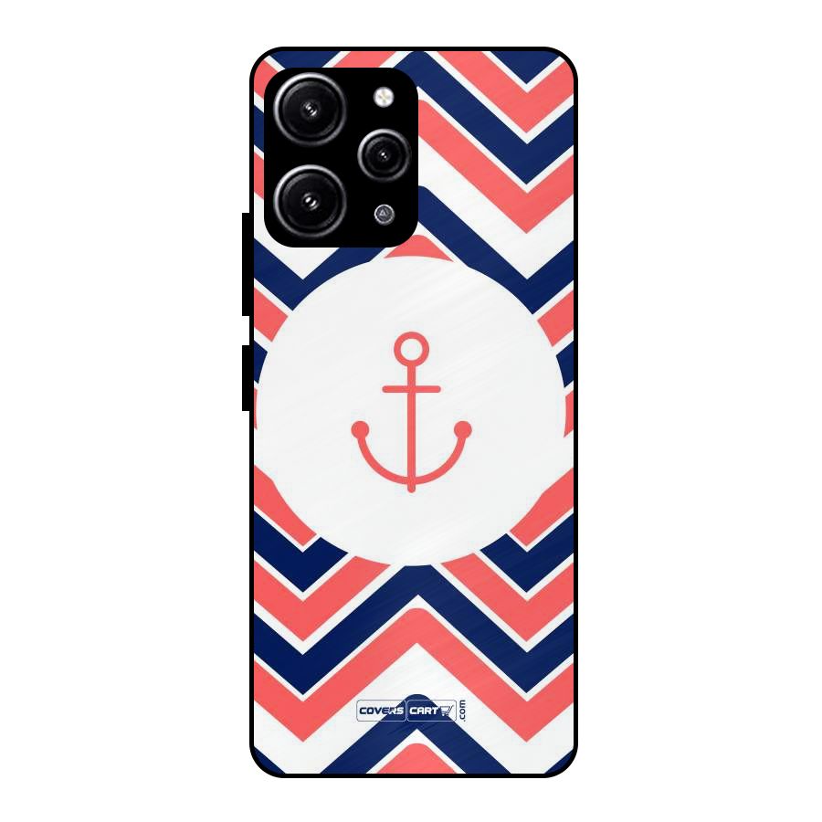 Anchor Zig Zag Glass Back Case for Redmi 12 4G