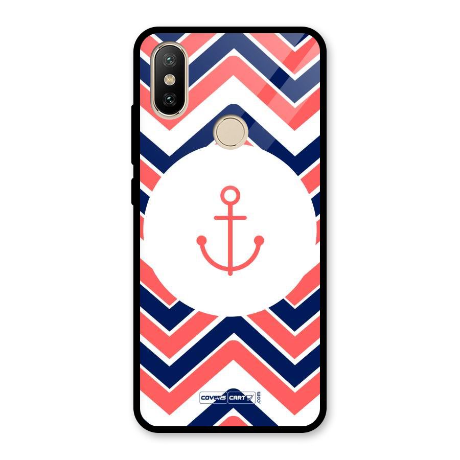 Anchor Zig Zag Glass Back Case for Redmi A2