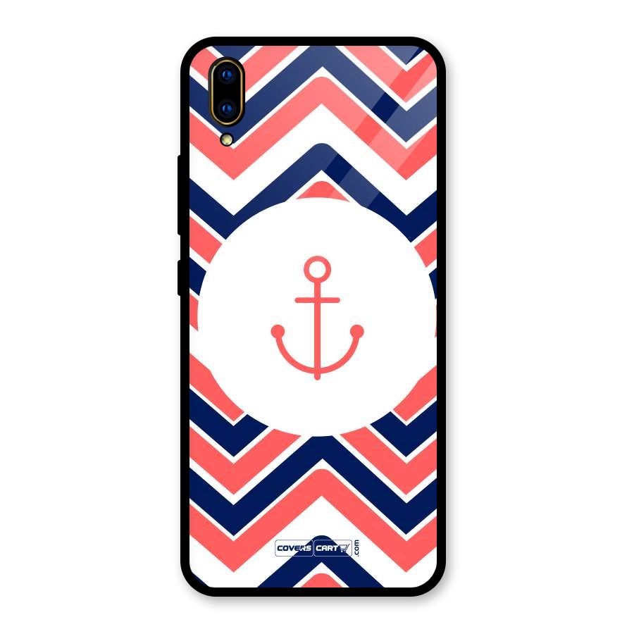 Anchor Zig Zag Glass Back Case for Vivo V11 Pro