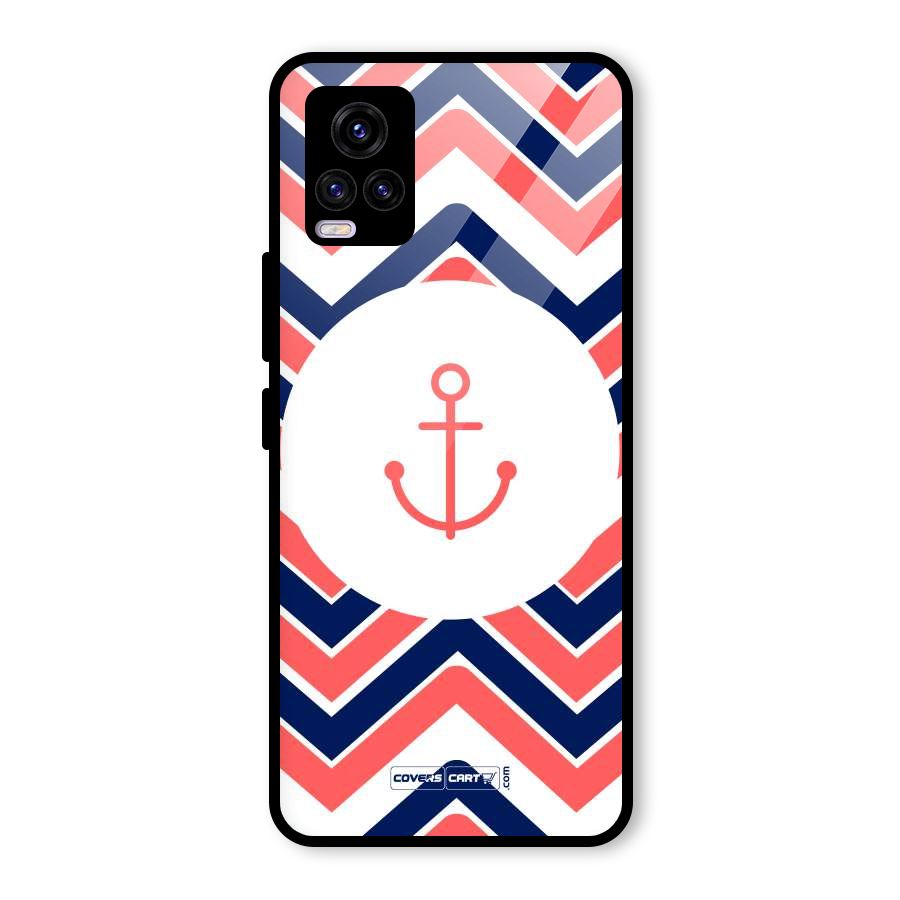 Anchor Zig Zag Glass Back Case for Vivo V20 2021