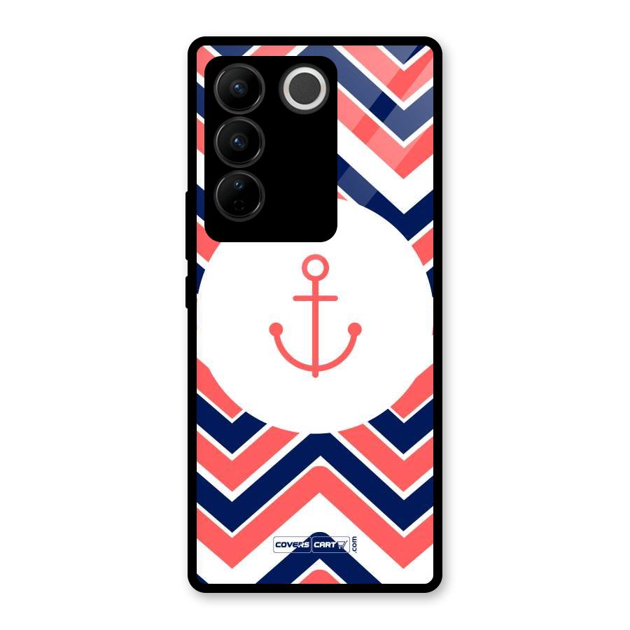 Anchor Zig Zag Glass Back Case for Vivo V27