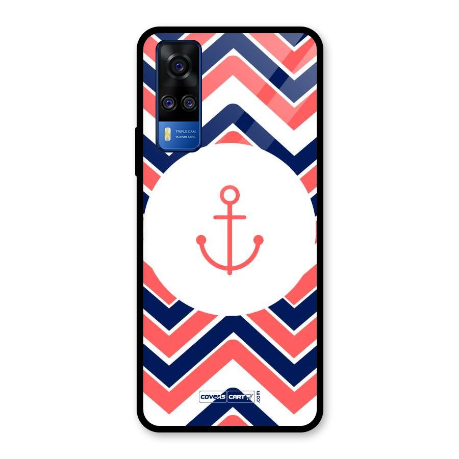 Anchor Zig Zag Glass Back Case for Vivo Y31