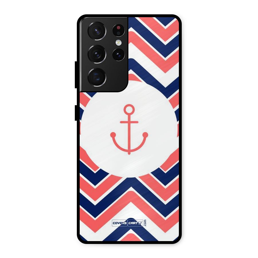 Anchor Zig Zag Metal Back Case for Galaxy S21 Ultra 5G