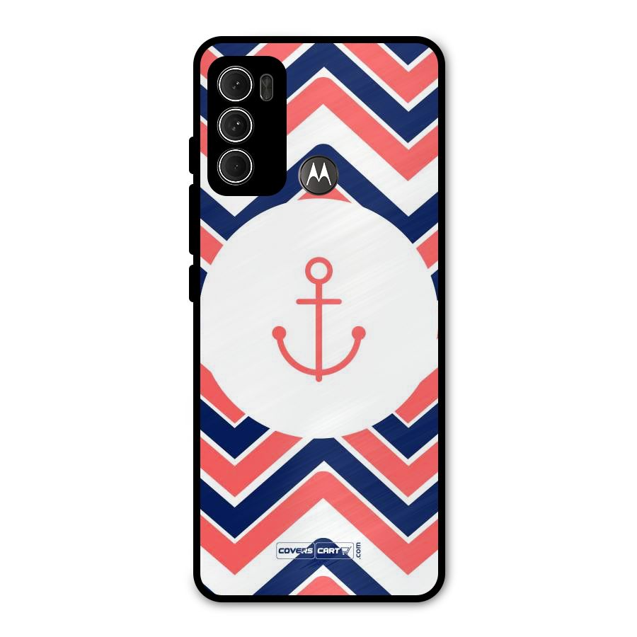 Anchor Zig Zag Metal Back Case for Moto G60