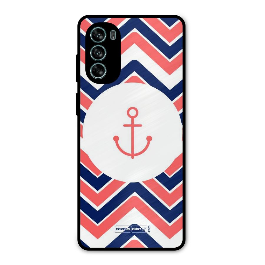 Anchor Zig Zag Metal Back Case for Moto G62