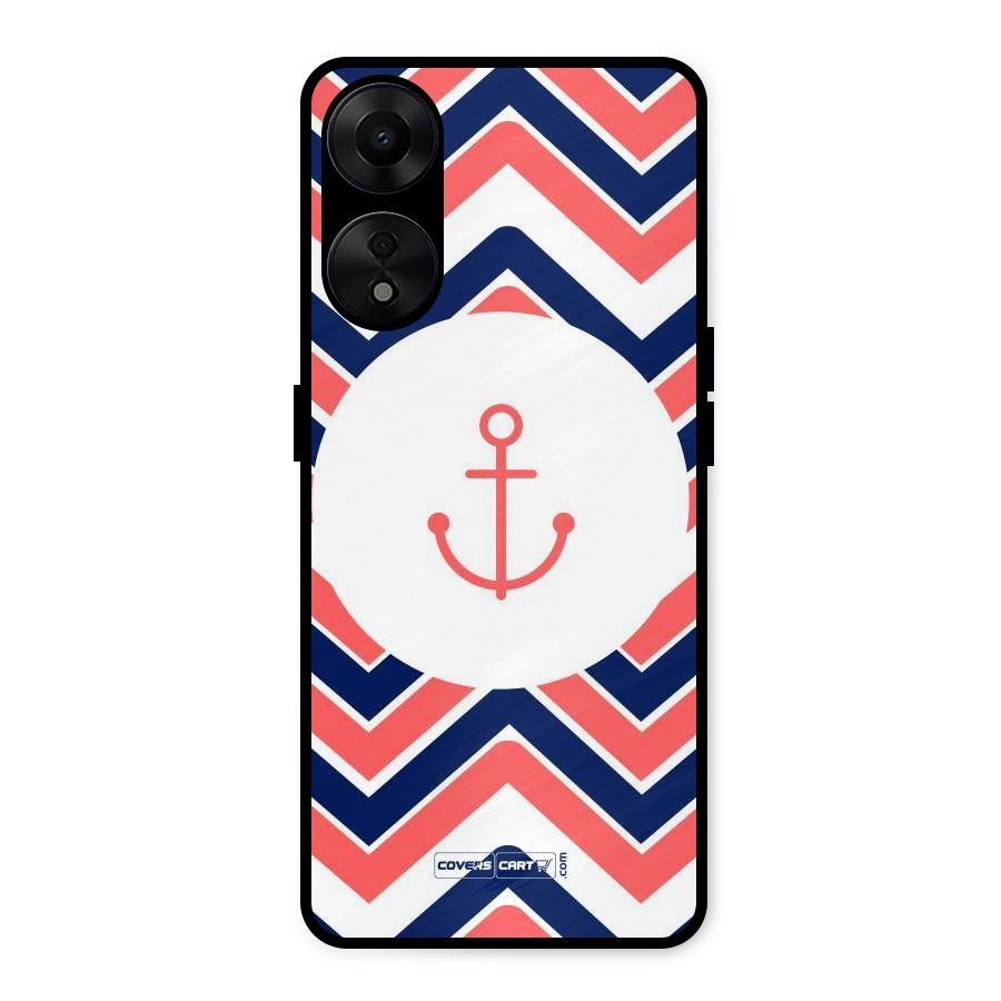 Anchor Zig Zag Metal Back Case for Oppo A78 5G