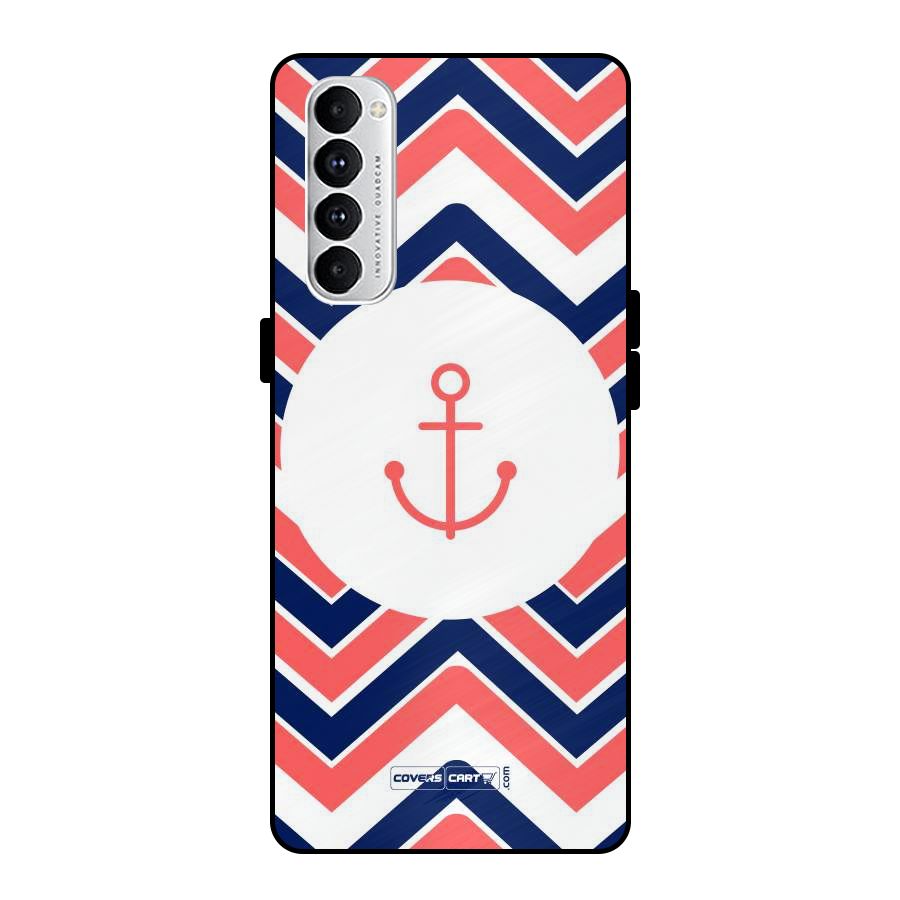 Anchor Zig Zag Metal Back Case for Oppo Reno4 Pro