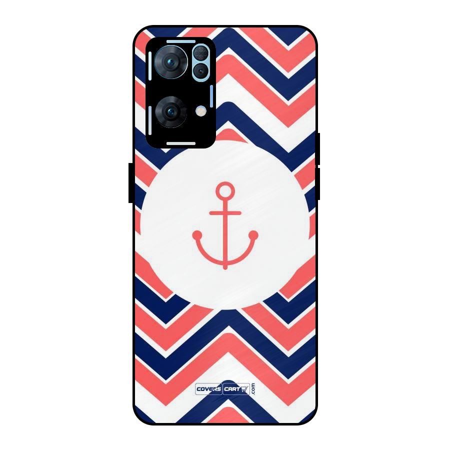 Anchor Zig Zag Metal Back Case for Oppo Reno7 Pro 5G