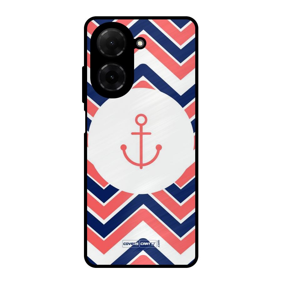 Anchor Zig Zag Metal Back Case for Poco C71