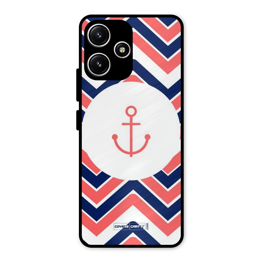 Anchor Zig Zag Metal Back Case for Poco M6 Pro