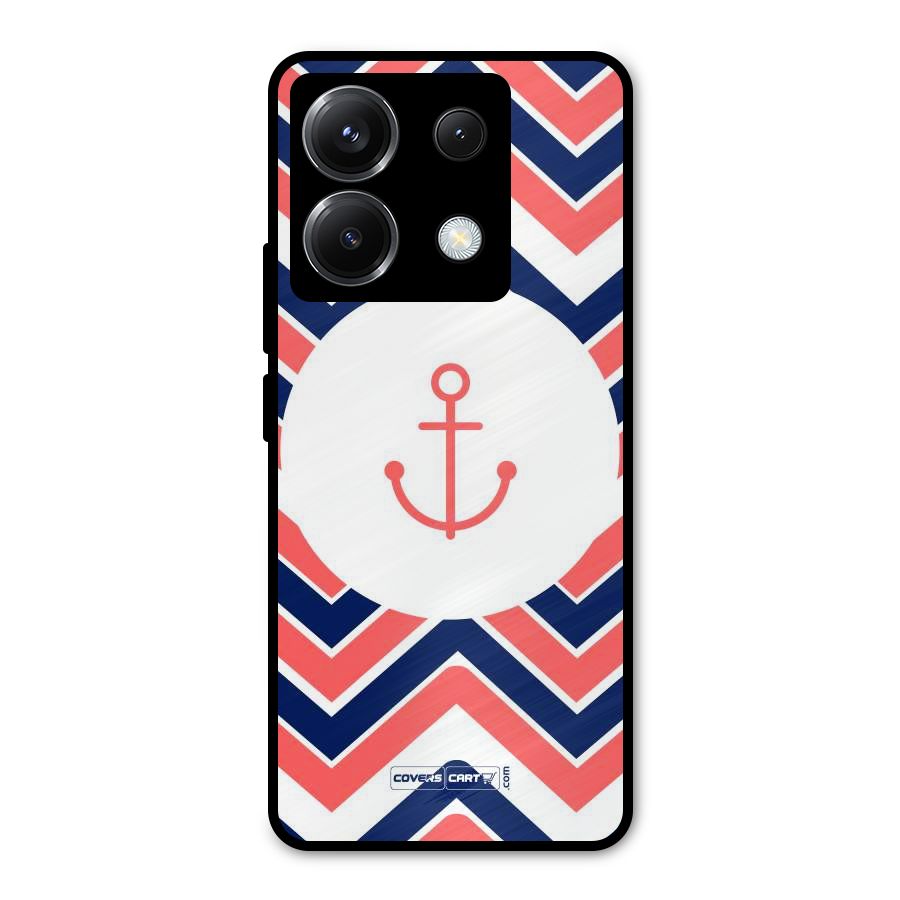 Anchor Zig Zag Metal Back Case for Poco X6