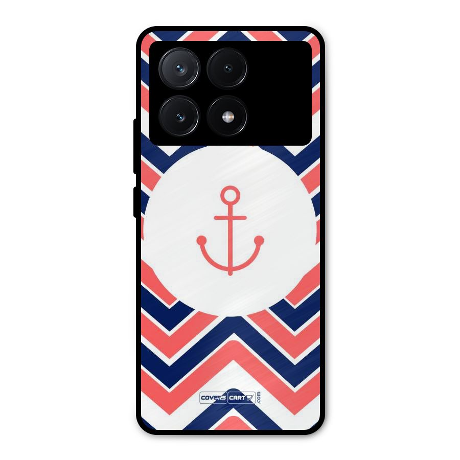 Anchor Zig Zag Metal Back Case for Poco X6 Pro