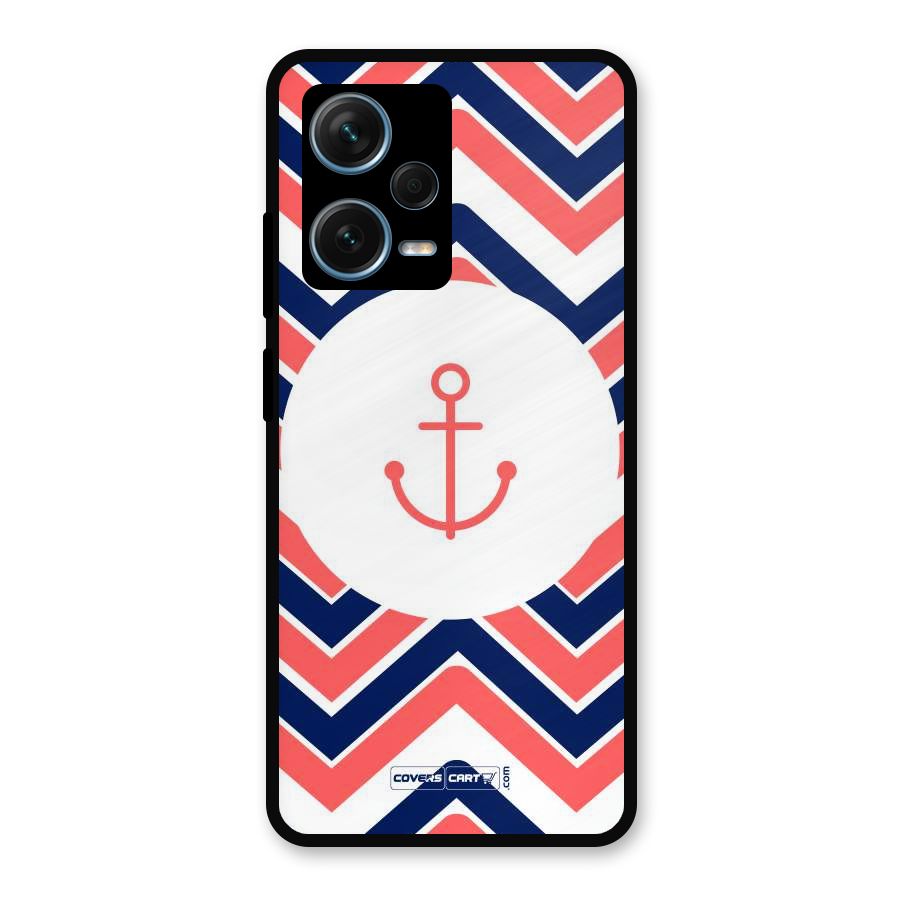 Anchor Zig Zag Metal Back Case for Redmi Note 12 Pro Plus 5G