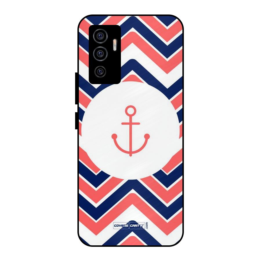 Anchor Zig Zag Metal Back Case for Vivo V23e