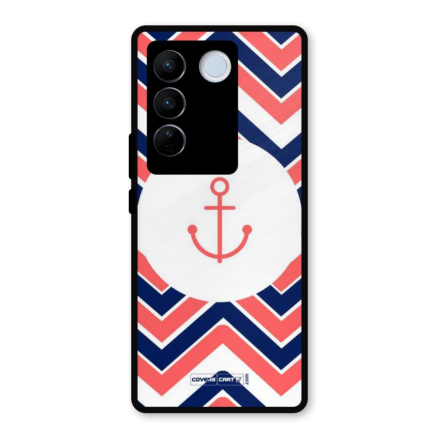 Anchor Zig Zag Metal Back Case for Vivo V27