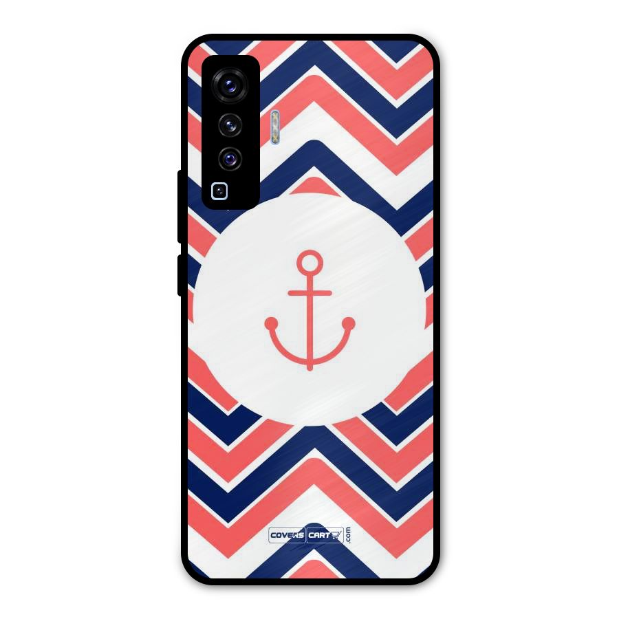 Anchor Zig Zag Metal Back Case for Vivo X50