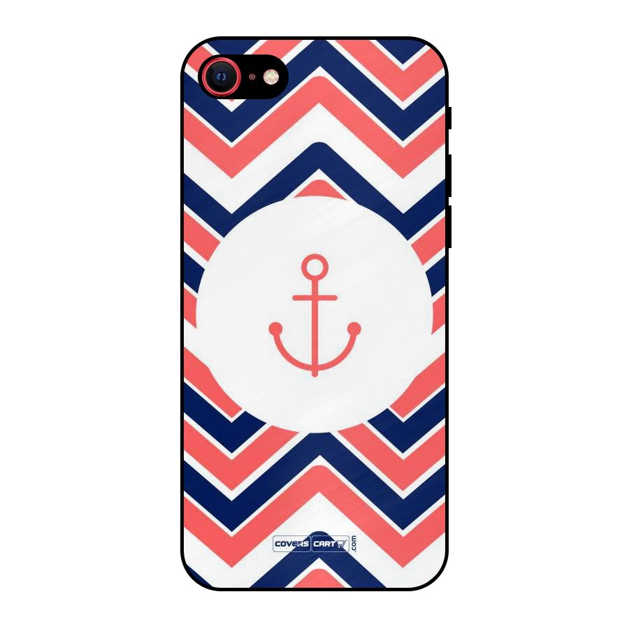 Anchor Zig Zag Metal Back Case for iPhone SE 2022