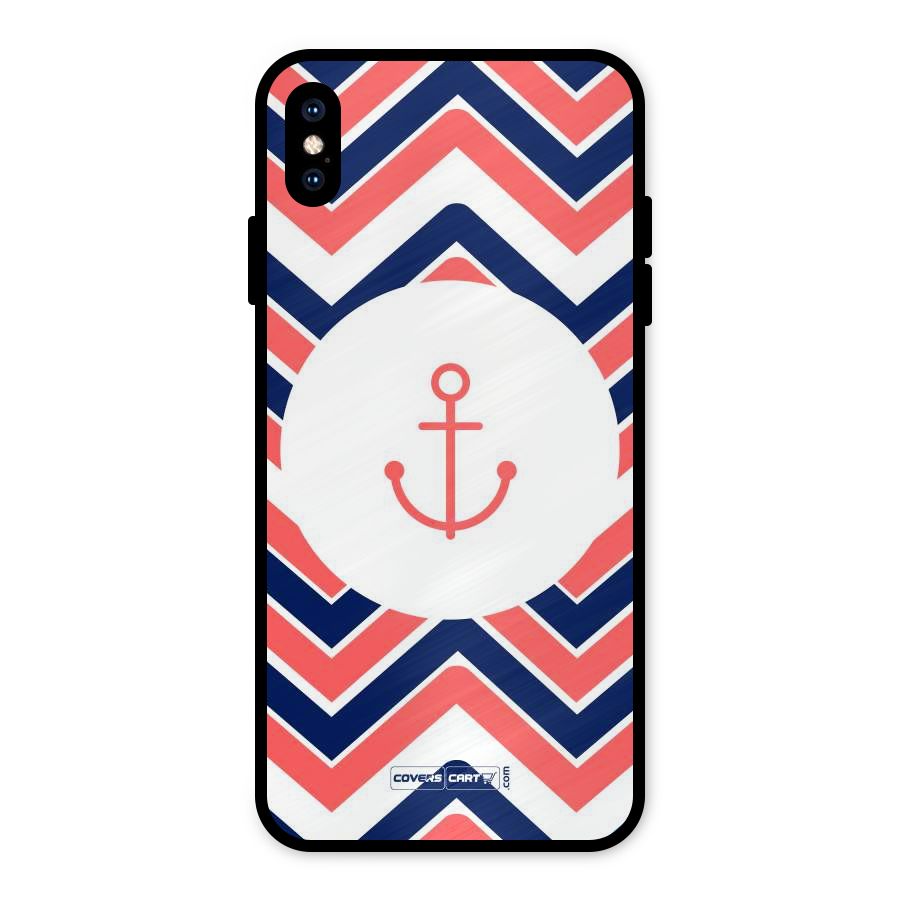 Anchor Zig Zag Metal Back Case for iPhone XS Max