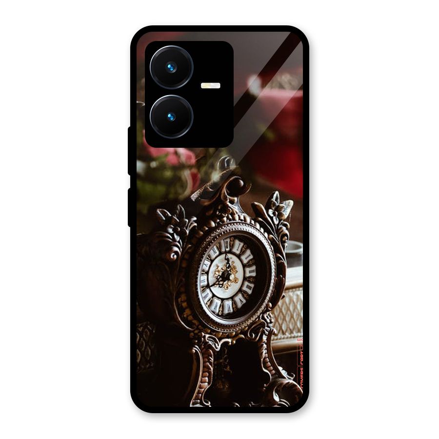 Ancient Clock Glass Back Case for Vivo Y22s
