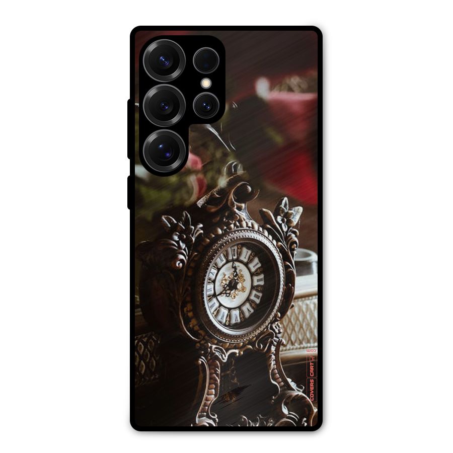 Ancient Clock Metal Back Case for Galaxy S25 Ultra