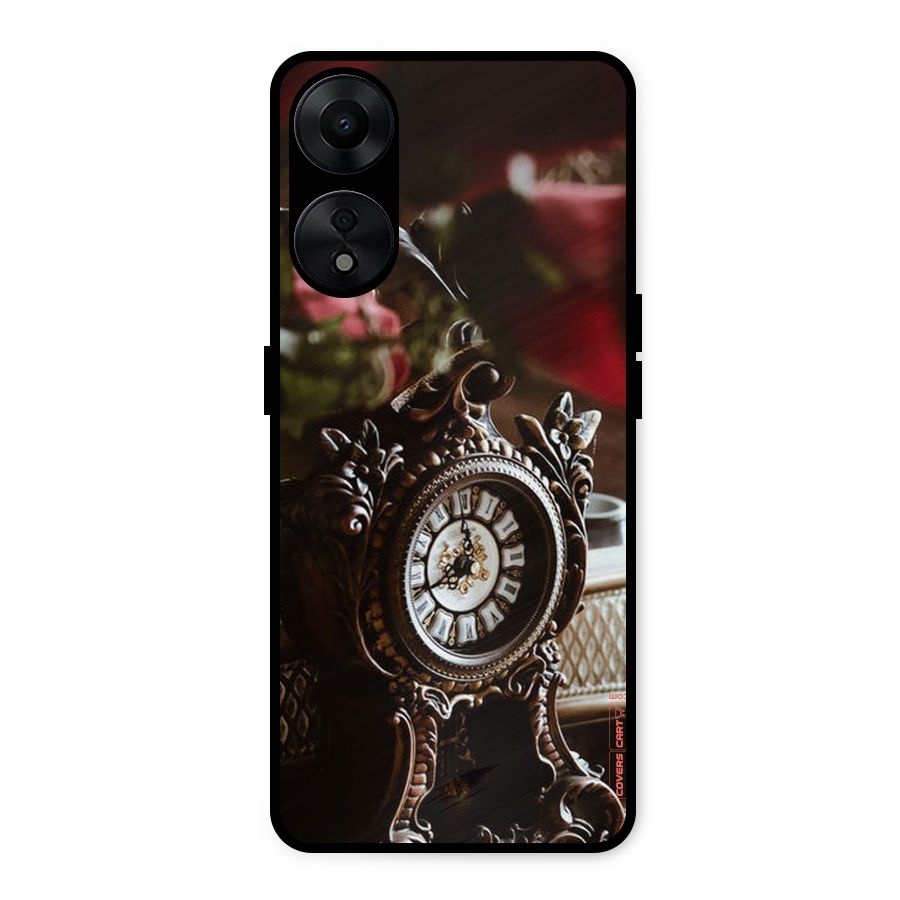 Ancient Clock Metal Back Case for Oppo A78 5G