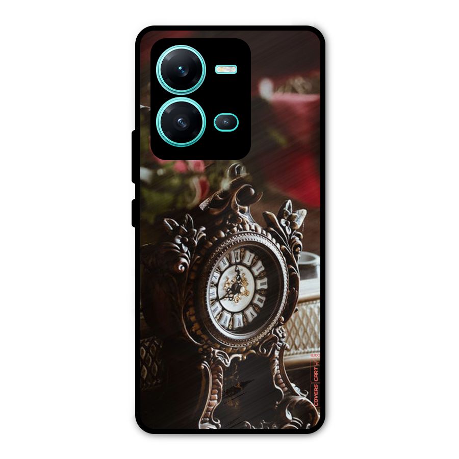 Ancient Clock Metal Back Case for Vivo V25