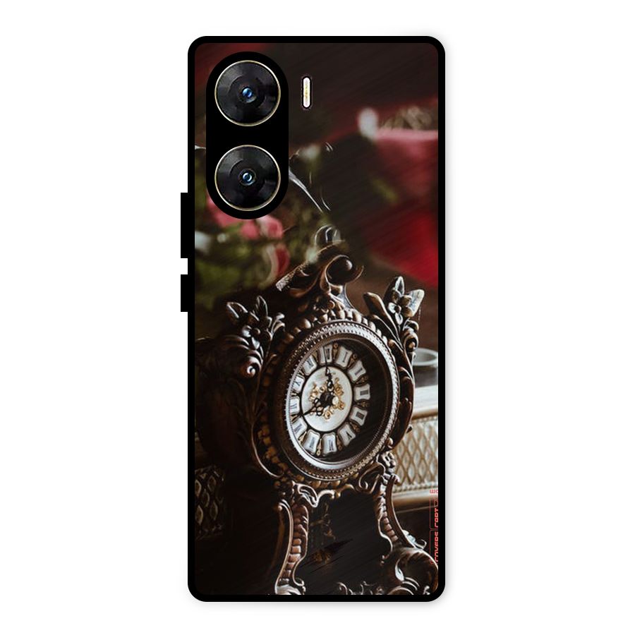 Ancient Clock Metal Back Case for Vivo V29e