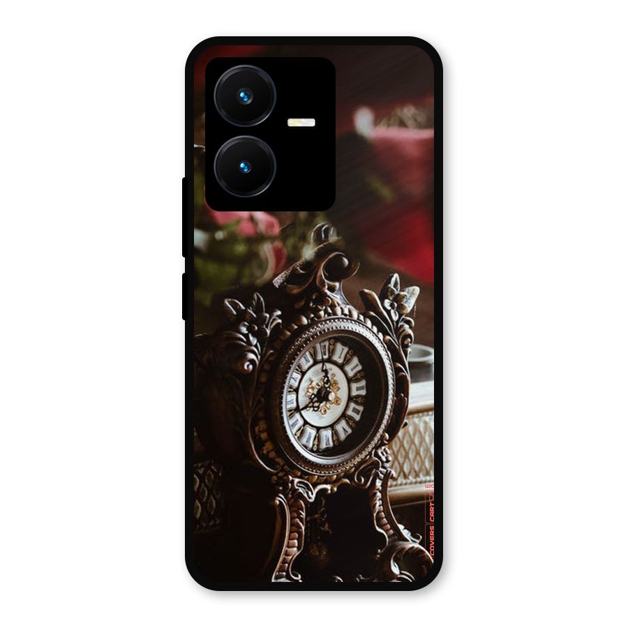 Ancient Clock Metal Back Case for Vivo Y22s