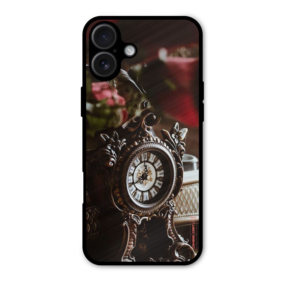 Ancient Clock Metal Back Case for iPhone 16 Plus