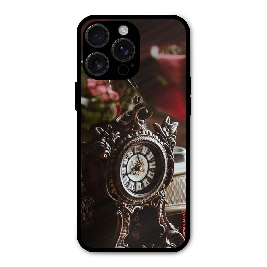 Ancient Clock Metal Back Case for iPhone 16 Pro Max