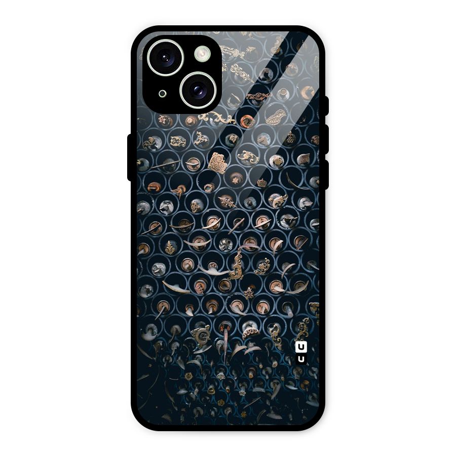 Ancient Wall Circles Glass Back Case for iPhone 15 Plus